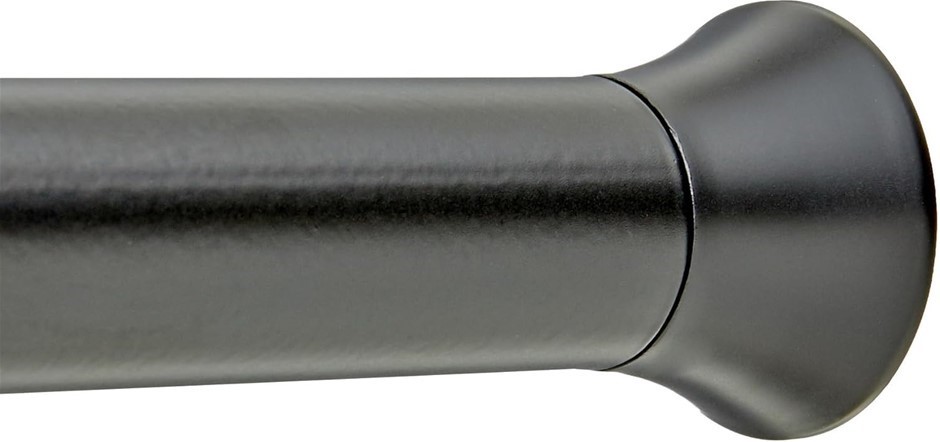 AMAZON BASICS Tension Curtain Rod, Adjustable 91-137 cm Width - Black, Clas