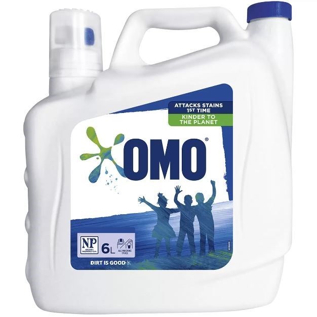 OMO Active Clean Laundry Liquid Detergent, 6L. N.B. Bottle dented.