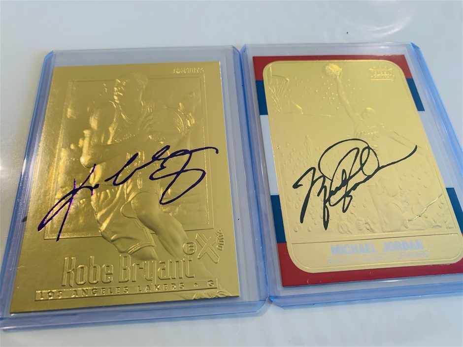 Gold Rookie signature cards Jordan RP and Kobe signature 23carat ...