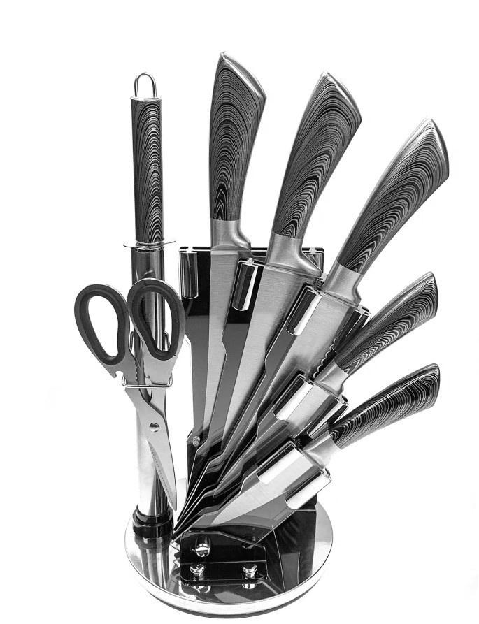 CF 8-Piece High Quality Kitchen Knives Set With Damascus Pattern, Model No.