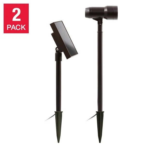 TOMMY BAHAMA LED Solar Spotlight, 2pk. NB: Has been used.