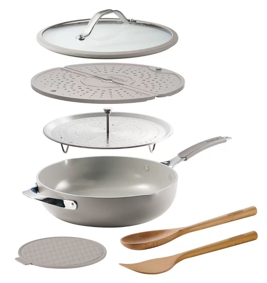 TRAMONTINA 7pc All In One Plus Pan Set, Moonbeam. NB: Used, not in original