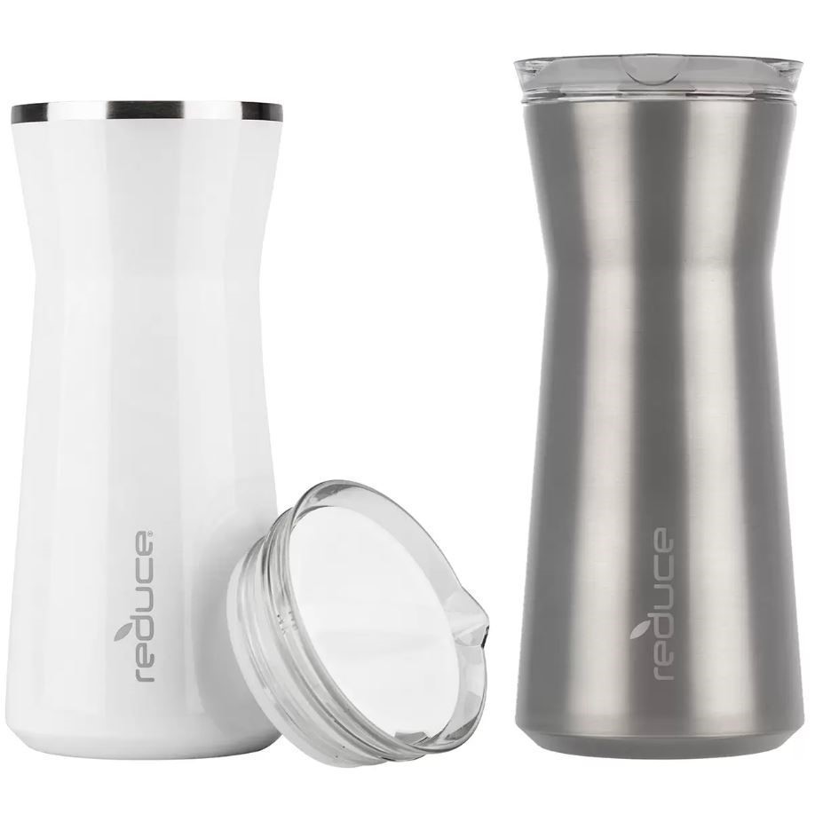 2 x REDUCE Party Pitchers, White & Silver, 1L.