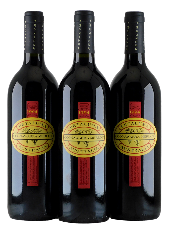 Petaluma Merlot 1994 (3x 750mL), Coonawarra. 5* Prov.