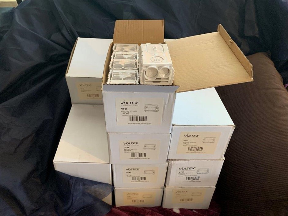 18x Boxes of Voltex Standard 1 Gang Flush Boxes Auction (0044-3032503 ...