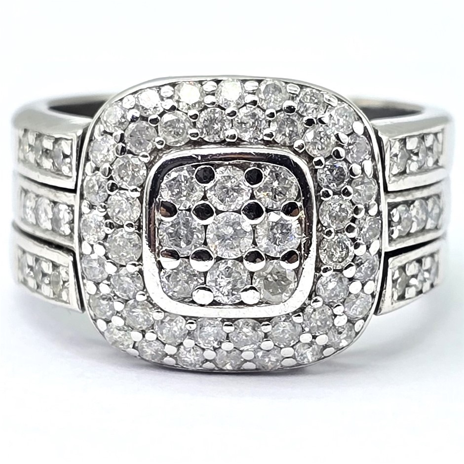 No Reserve 18ct White Gold  1.05ct Diamond Ring 