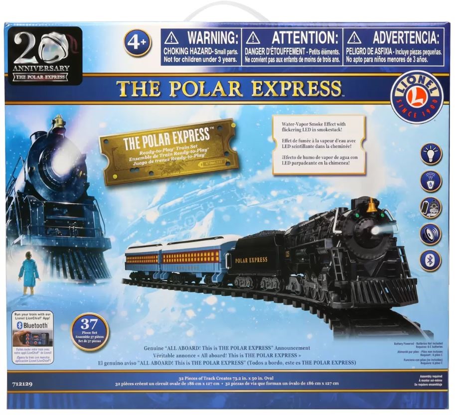 LIONEL The Polar Express Train Set. NB: Damaged packaging & some pieces ...
