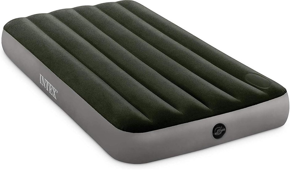 INTEX Dura-Beam Standard Series Downy Airbed with Built-in Foot Pump, Full.