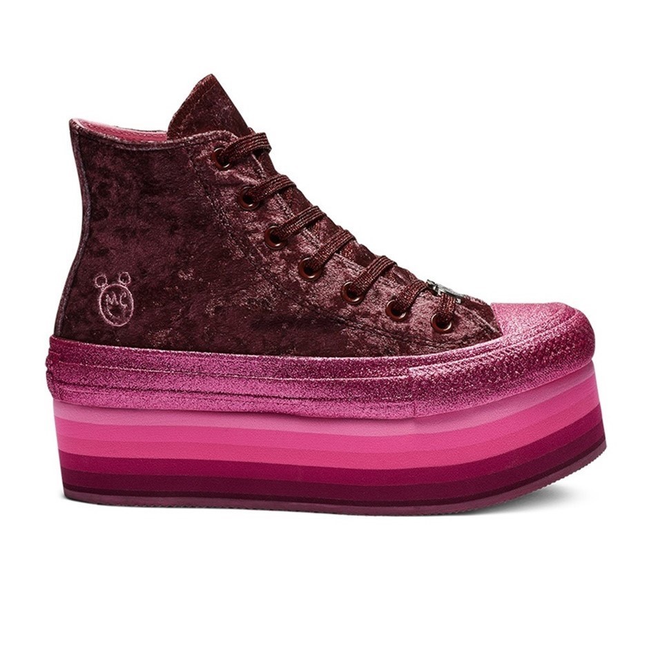 CONVERSE Womens Miley Cyrus X Chuck Taylor All Star High Top Velvet Shoes,