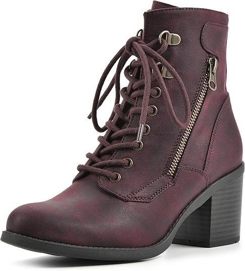 WHITE MOUNTAIN Women's Dorian Ankle Boots, Size 6M, Bordo/Fabric. Buyers N