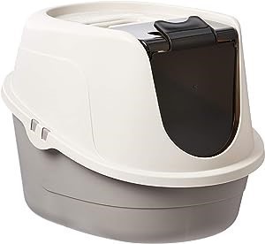 AMAZON BASICS No-Mess Hooded Cat Litter Box, 60.96 x 45.72 x 43.18 cm, Larg