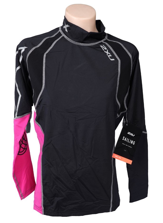 4 x 2XU Women's Long Sleeve High Performance Power Top, Size XS, Black/Rose