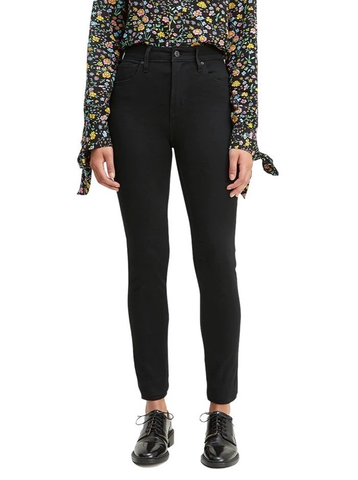 LEVI'S Women's 721 High-Rise Skinny Jeans, Size 26x30, Cotton, Black, 18882