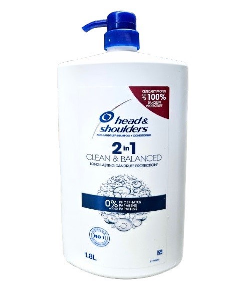 2 x Assorted HEAD & SHOULDERS Soap Bottles, Incl: 2-In-1 Clean & Balanced,