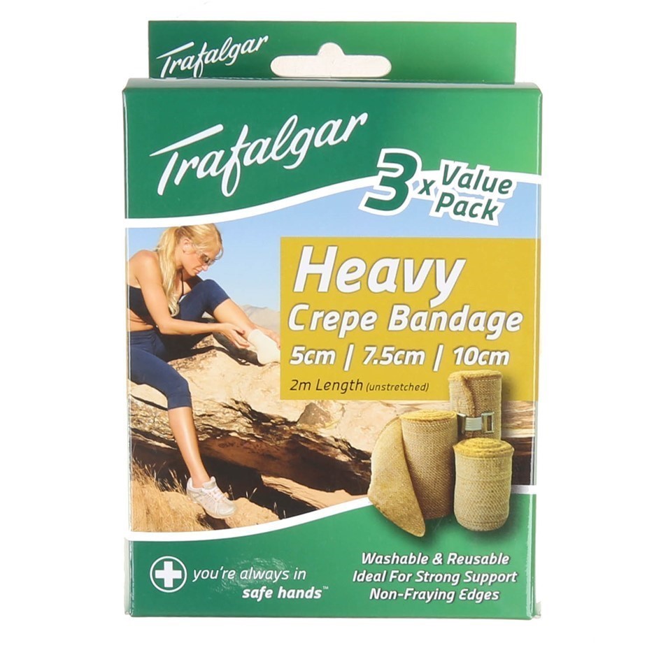 8 x Packs of 3 TRAFALGAR Crepe Bandages.