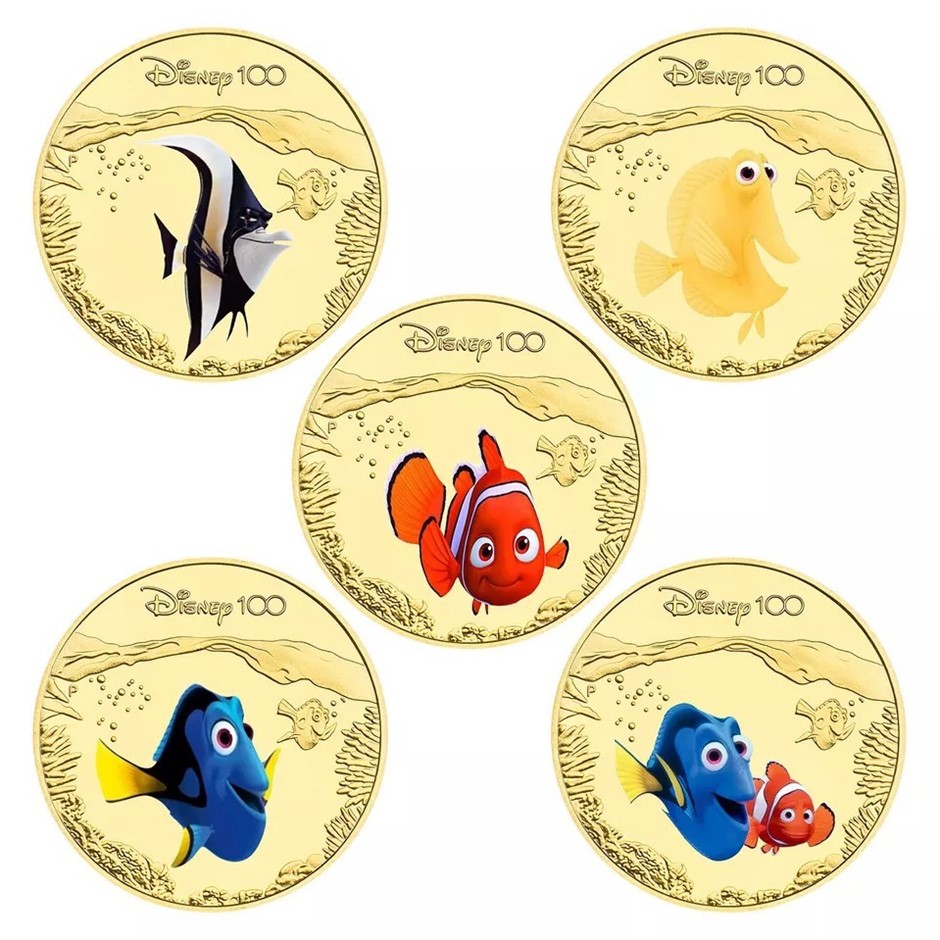 5PCS Movie Finding Nemo Commemorative Coin Collection Memorabilia Gifts ...