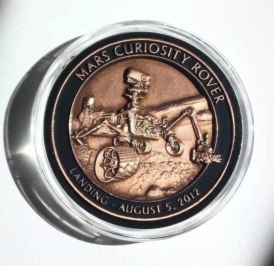 NASA 2012 MARS CURIOSITY ROVER medallion coin original test metal ...