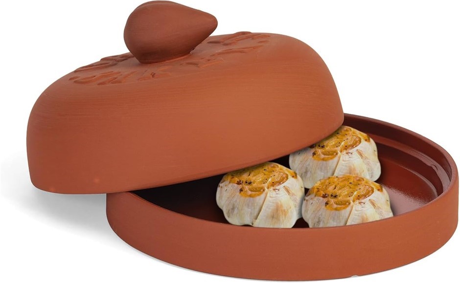 FFOX RUN Garlic Baker, 7-Inch, Terra Cotta.
