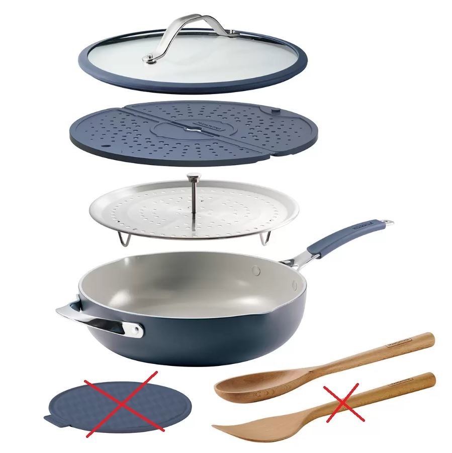 TRAMONTINA 7pc All In One Plus Pan Set, Blue. NB: Not in original packaging