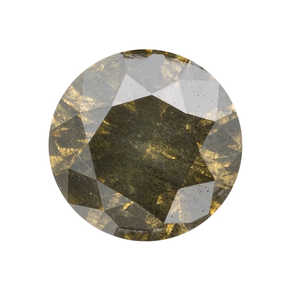 0.14ct Natural Greenish-Brown Diamond Round Brilliant Cut