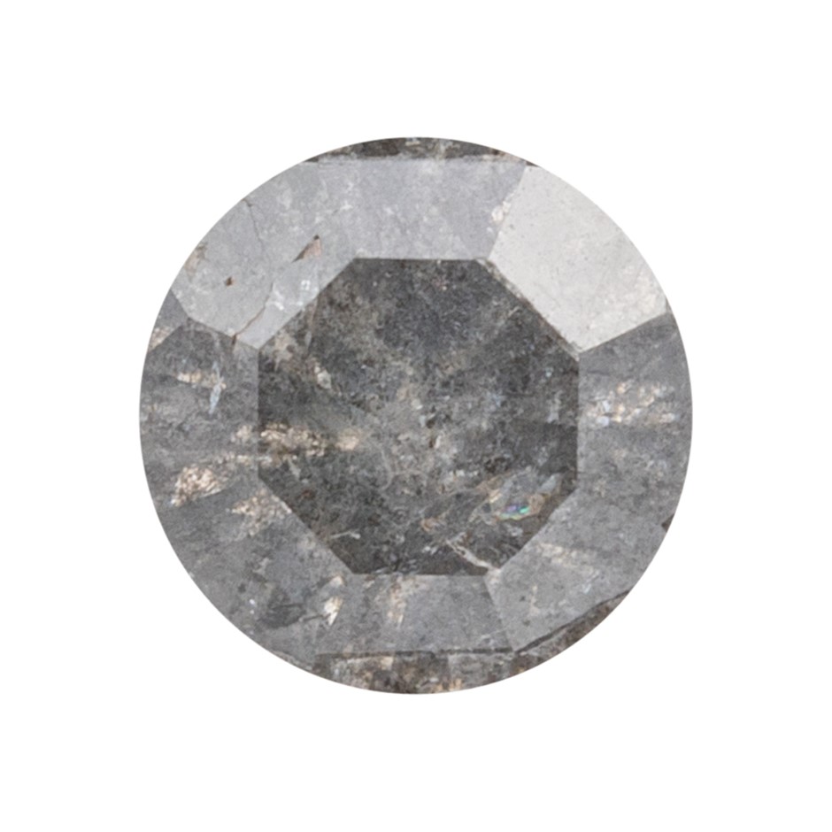 0.12ct Natural Grey Diamond Round Brilliant Cut