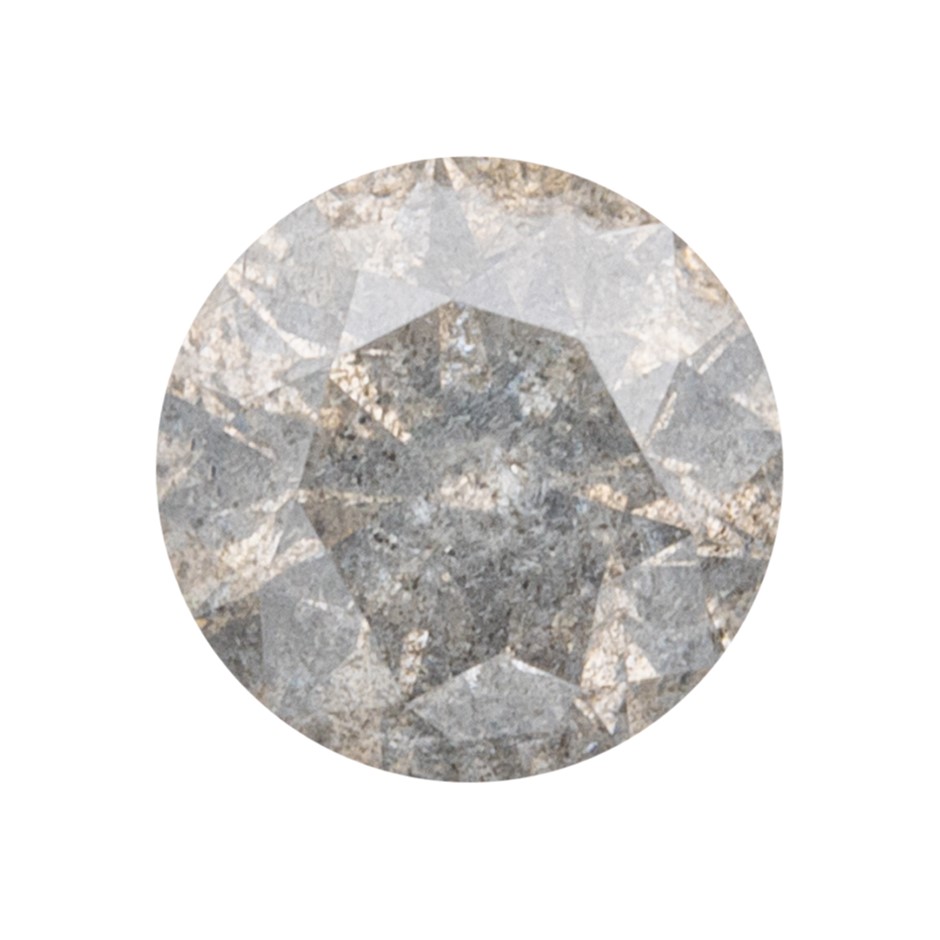 0.13ct Natural Grey Diamond Round Brilliant Cut