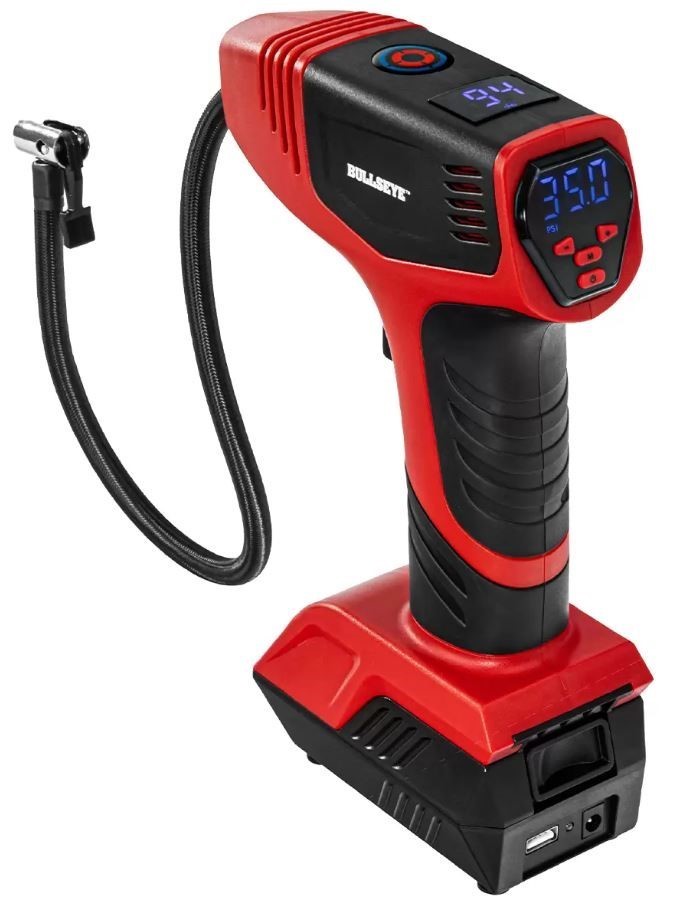 BULLSEYE Pro Max Rechargeable Tyre Inflator. NB: Minor use, not in original