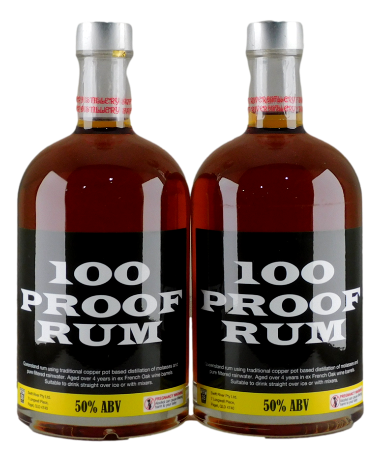 Swift River 100 Proof Rum (2x 700mL), AUS.