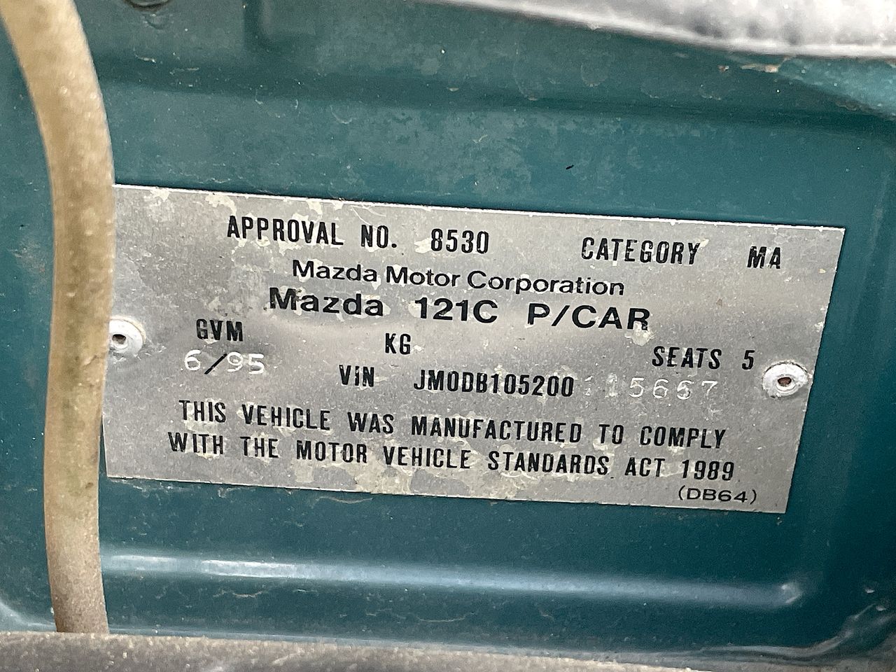 1995 Mazda 121 1.5 DB Automatic Sedan Auction (0001-10348566