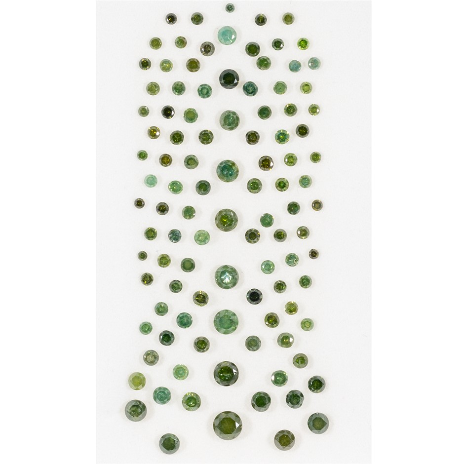 5.00ct TSW Natural Green Diamond Collection - Round Brilliant Cut