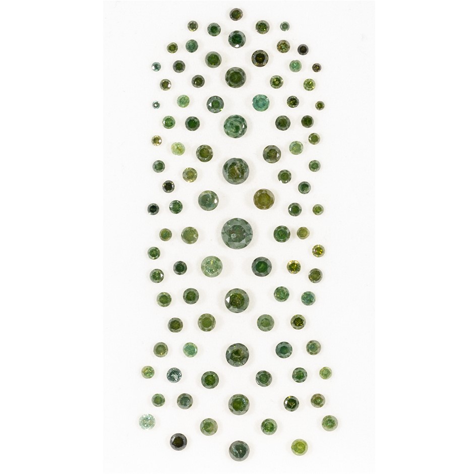 5.01ct TSW Natural Green Diamond Collection - Round Brilliant Cut