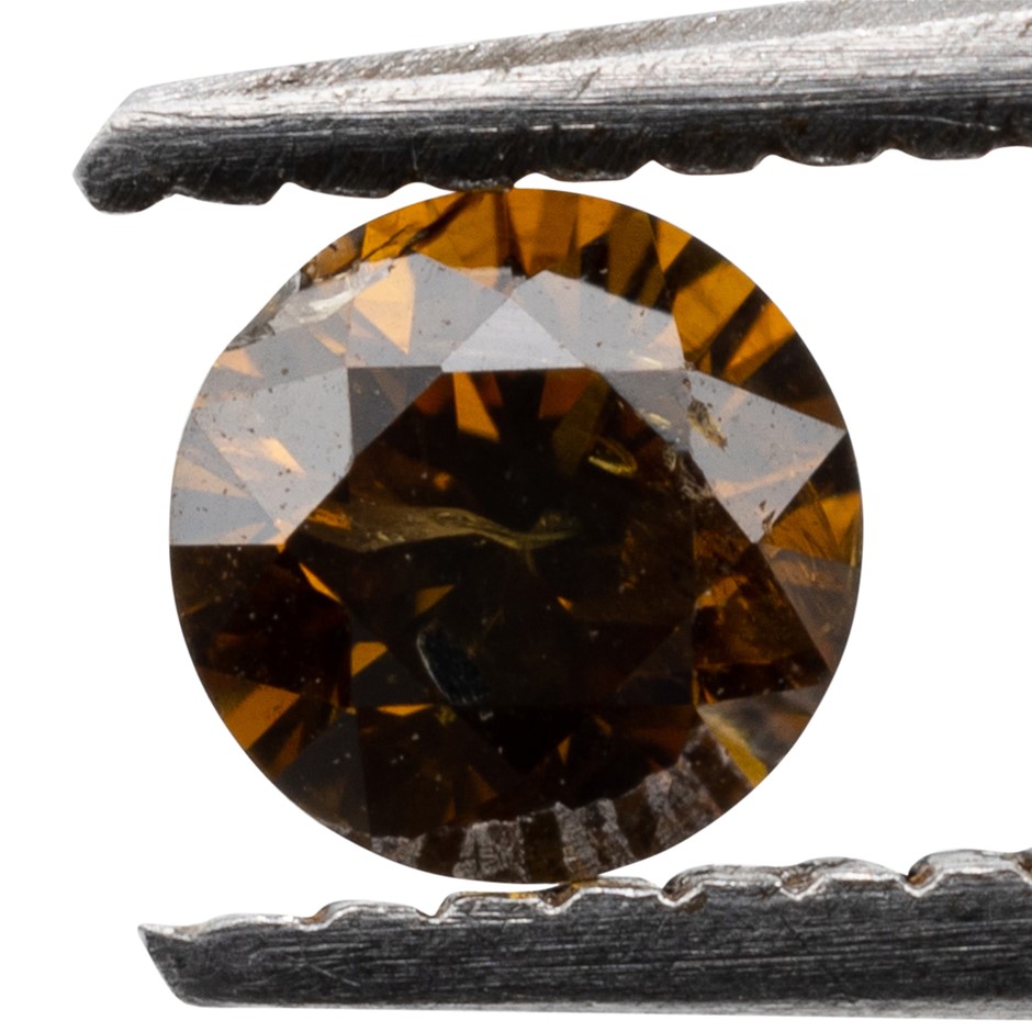 0.18ct Genuine Natural Champagne Diamond - Round Brilliant Cut