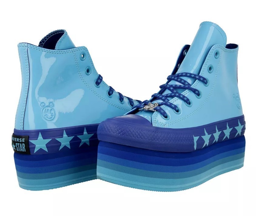 CONVERSE Womens Miley Cyrus x Chuck Taylor AS Lift Hi Shoes, Gnarly Blue, S