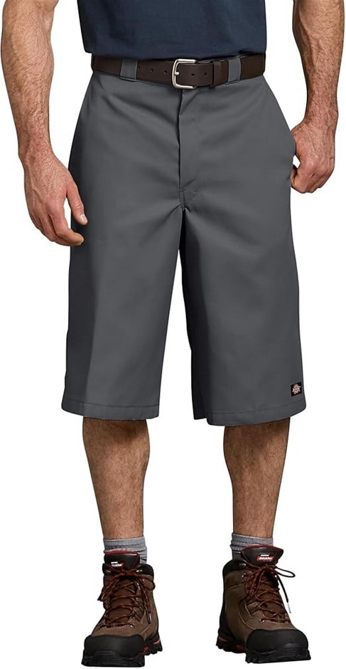 DICKIES Men's 15-Inch Inseam Pocket Utility Work Shorts, Size 38, Charcoal,