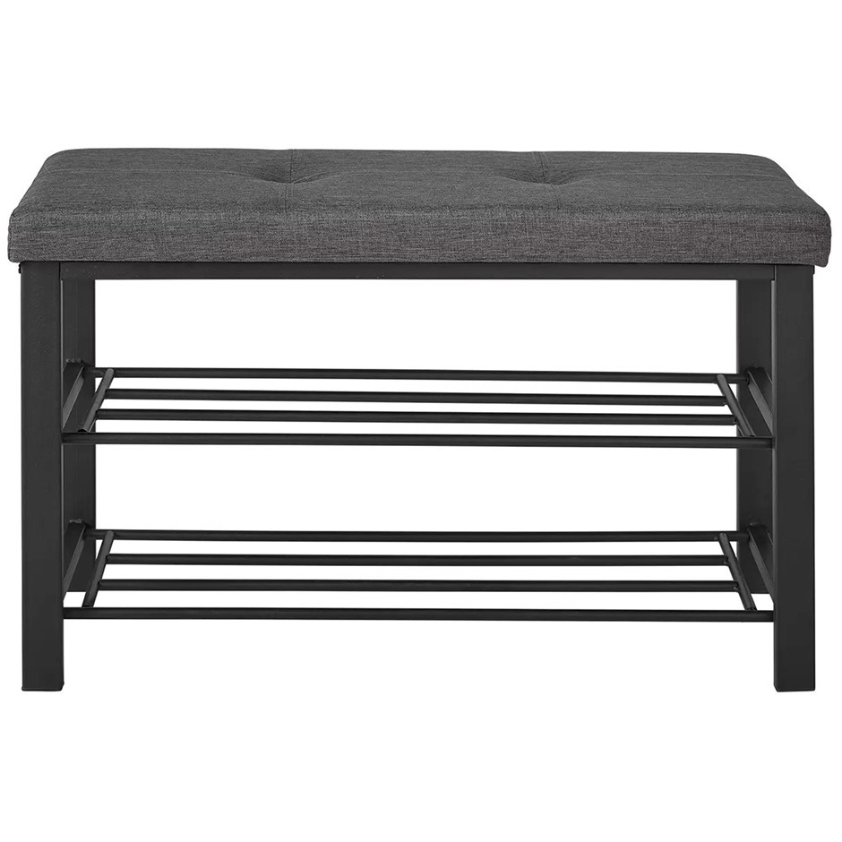 NEATFREAK Upholstered Shoe Storage Bench, Grey, W 810 x H 505 x D 320 mm. N