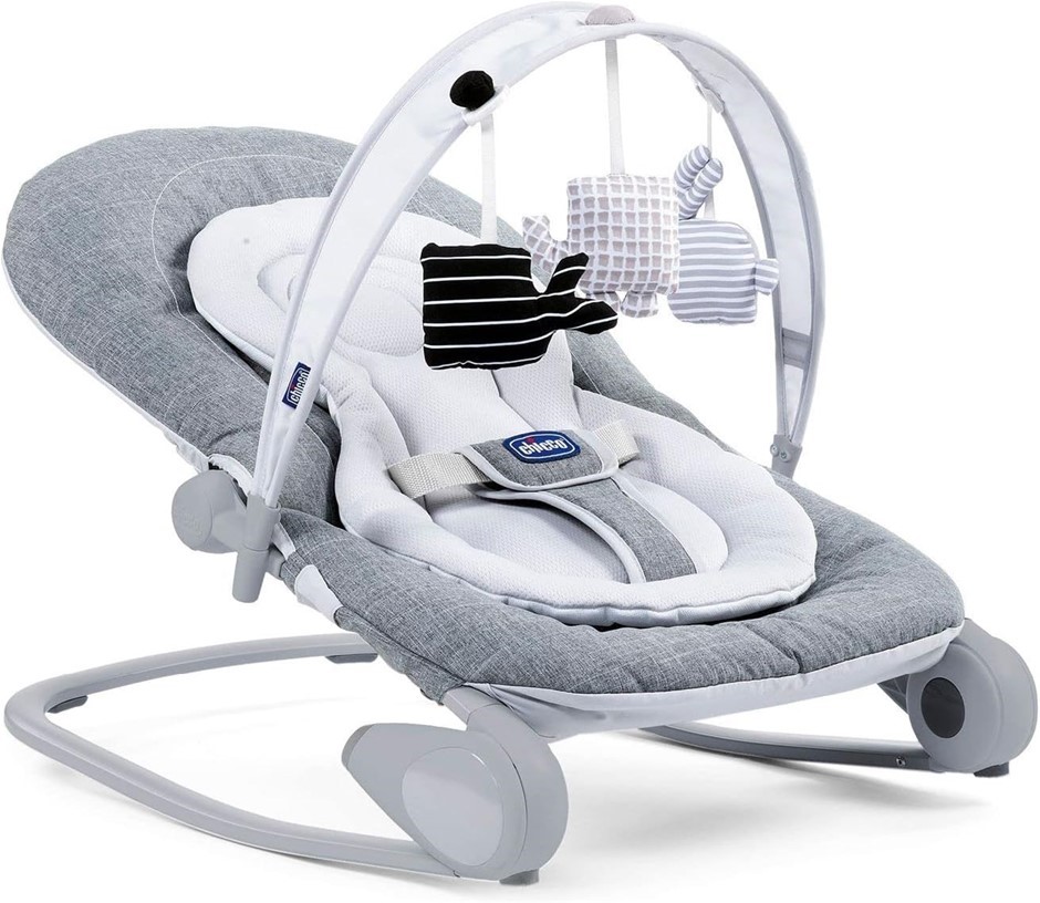 CHICCO Hoopla Baby Bouncer, Denim Grey (Titanium).