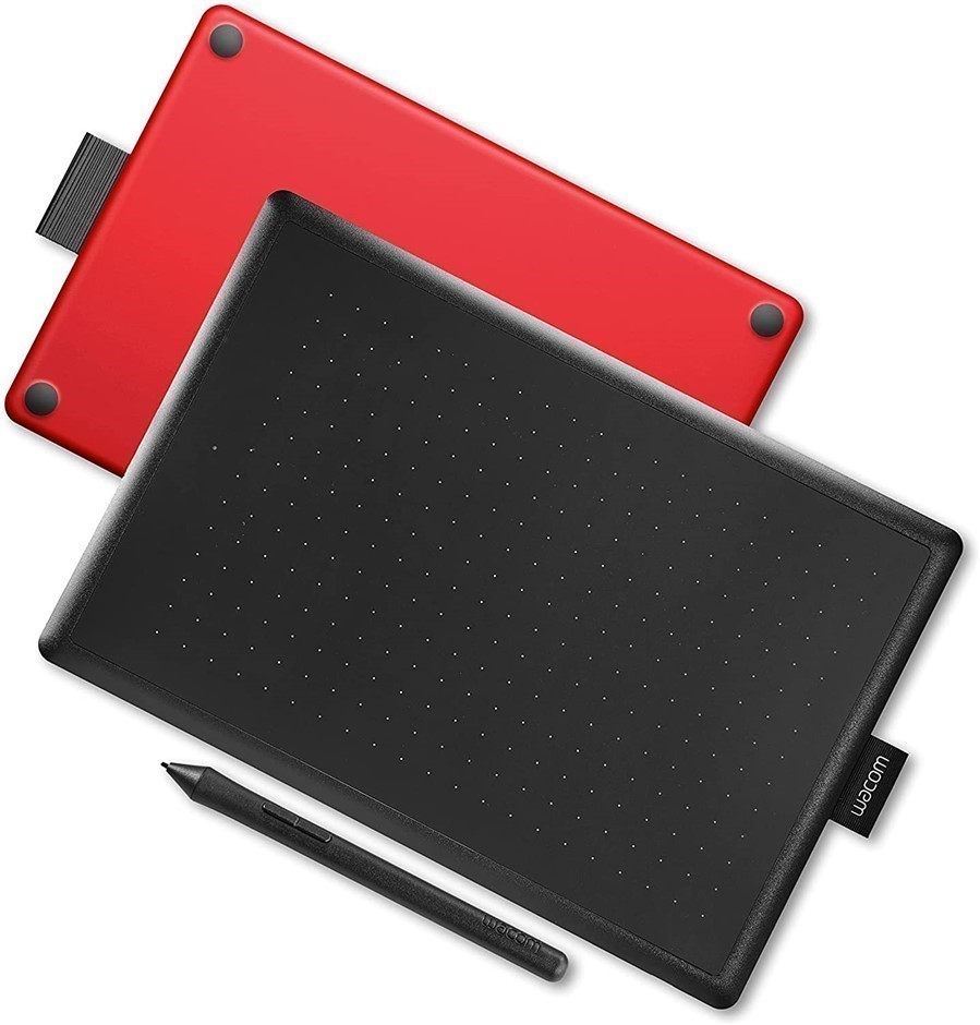 WACOM One Graphic Drawing Tablet, Size: Small, 21 x 14.6 cm, Black/Red, CTL
