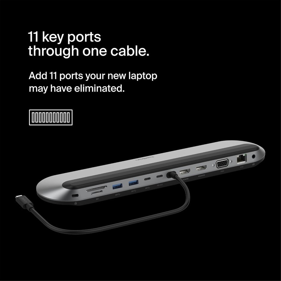 BELKIN Connect 11-in-1 Universal USB-C Pro Dock w/ 3-Monitor Support, Silic
