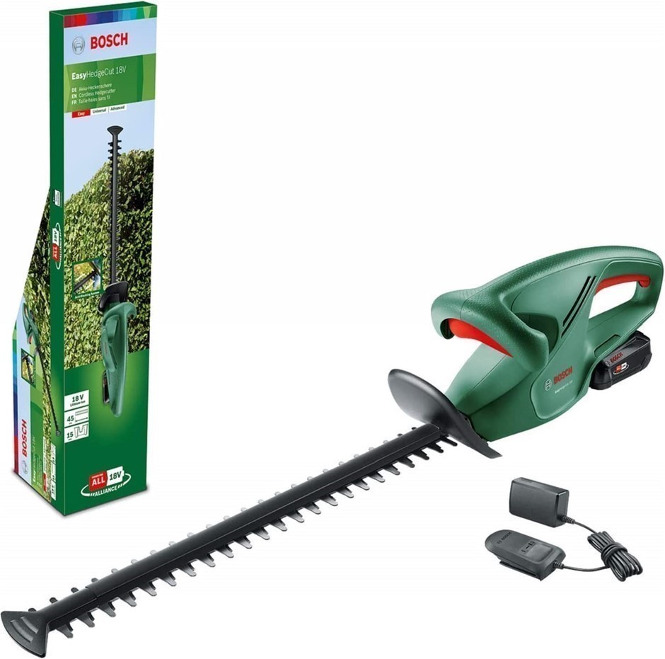 BOSCH 18 V Cordless Hedge Trimmer Garden Pruner, 450 mm, Anti Blocking Syst