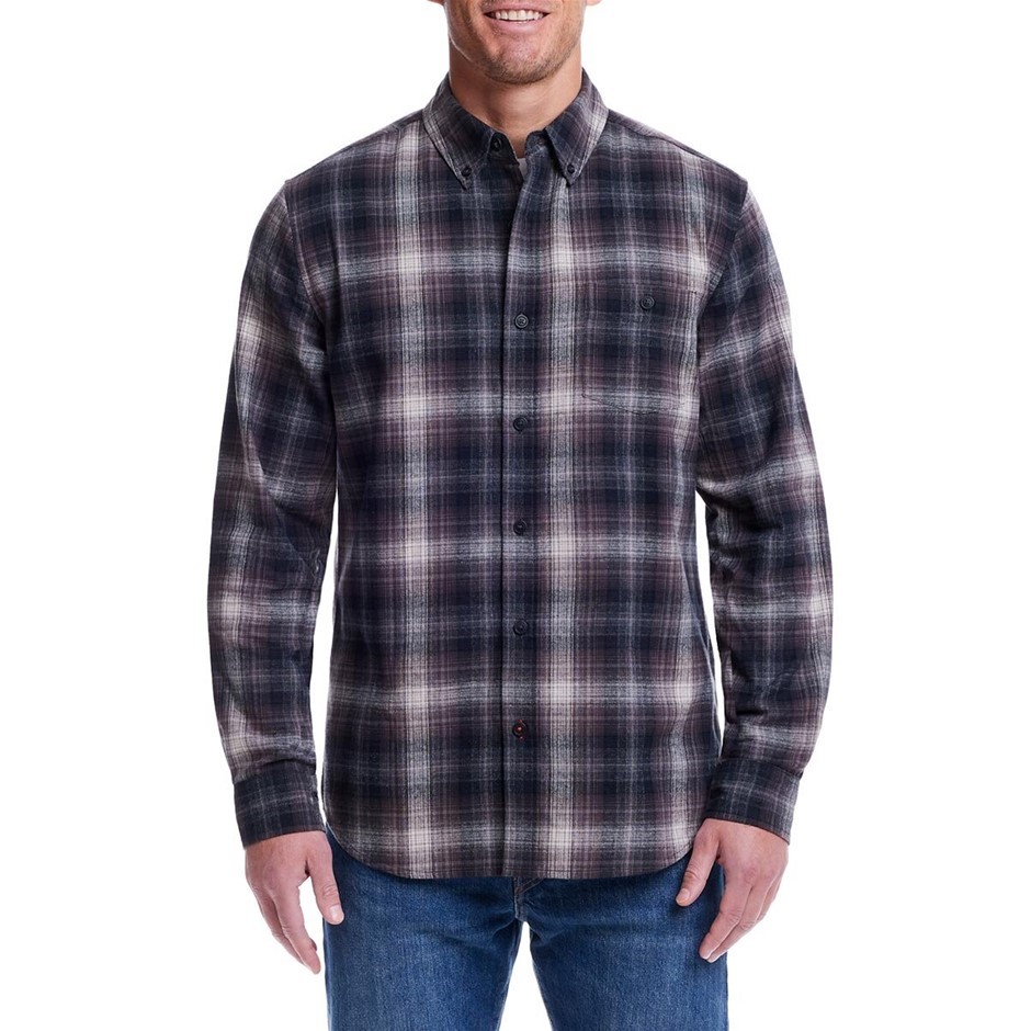 WEATHERPROOF Men's Flannel Shirt, Size L, 60% Cotton, Bristol Black. Buyer