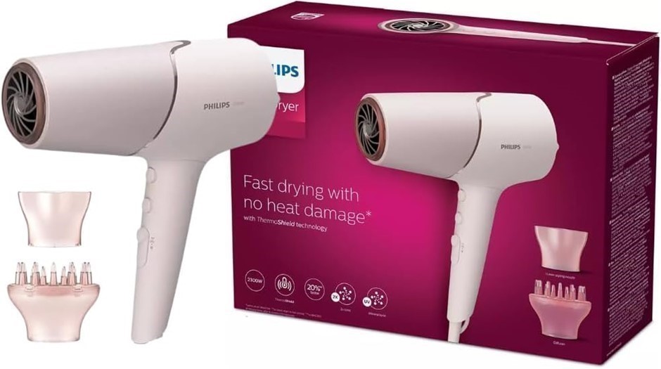 PHILIPS 5000 Series Hair Dryer, BHD530/00, Pearl Peach.