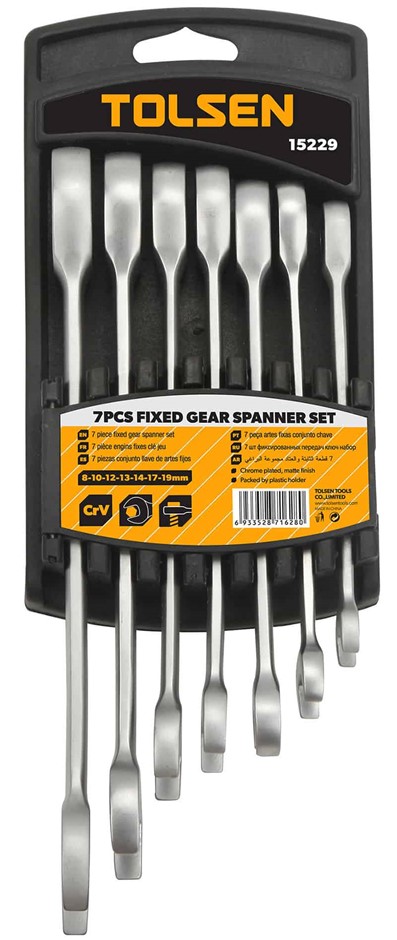 Tolsen 7Pcs Fixed Combination Gear Spanner Set