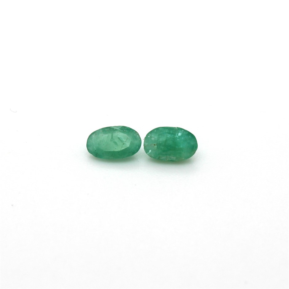 0.42 Ct Two Oval Emerald Gemstone