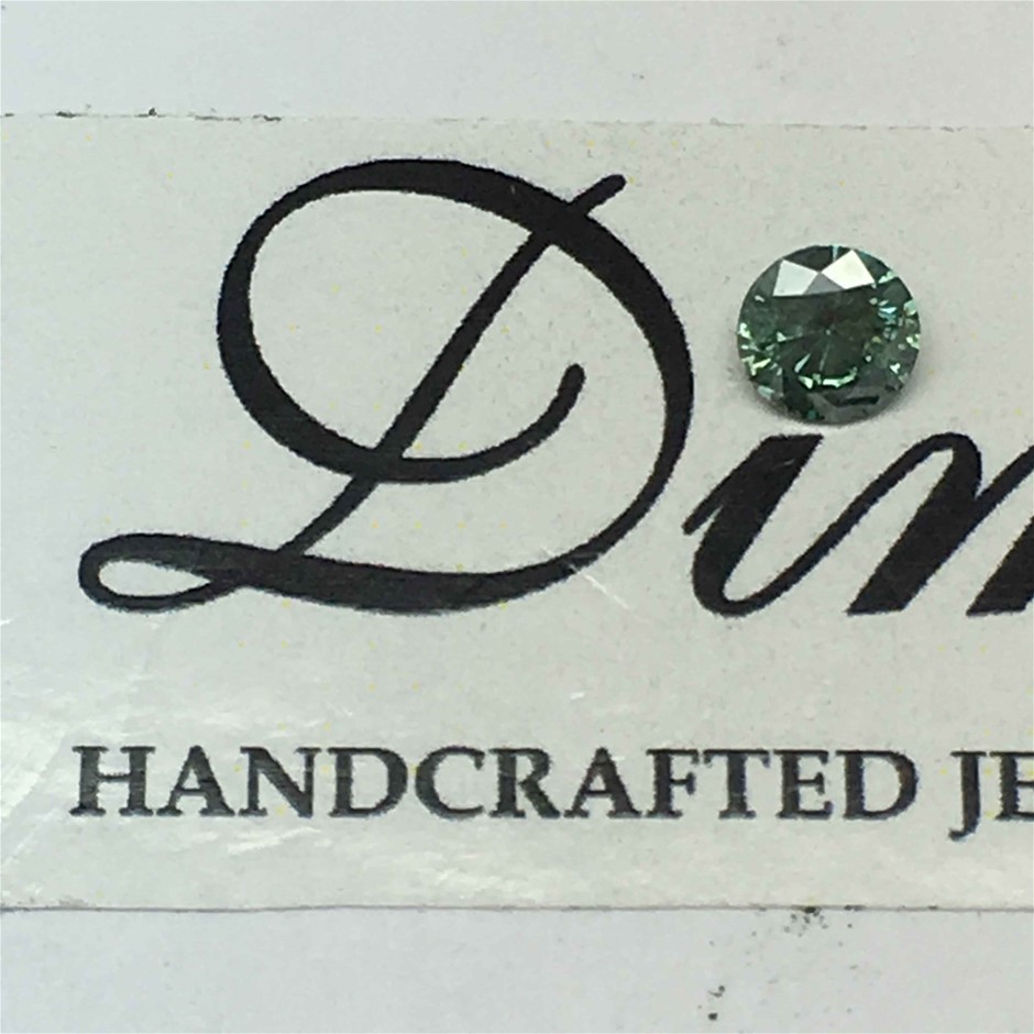 0.10ct One Stone Green Diamond Round