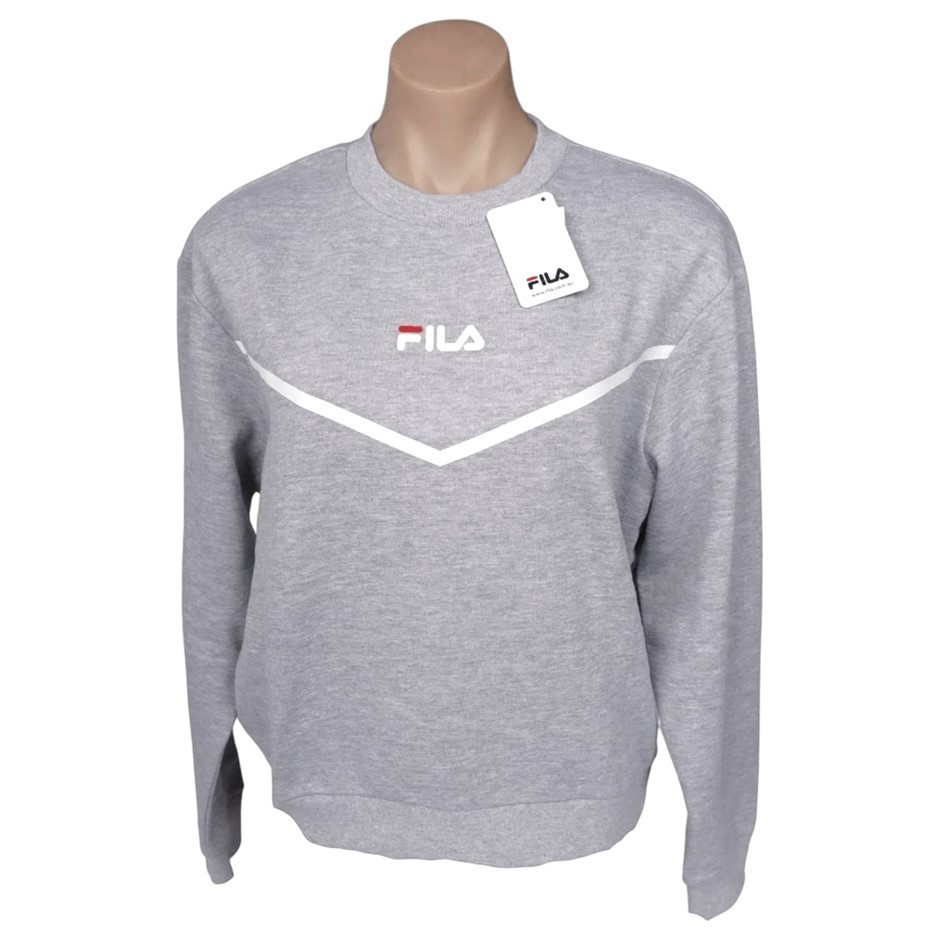 FILA Women's Lala Crew, Size M, 60% Cotton, Grey Marle (099), 164371.