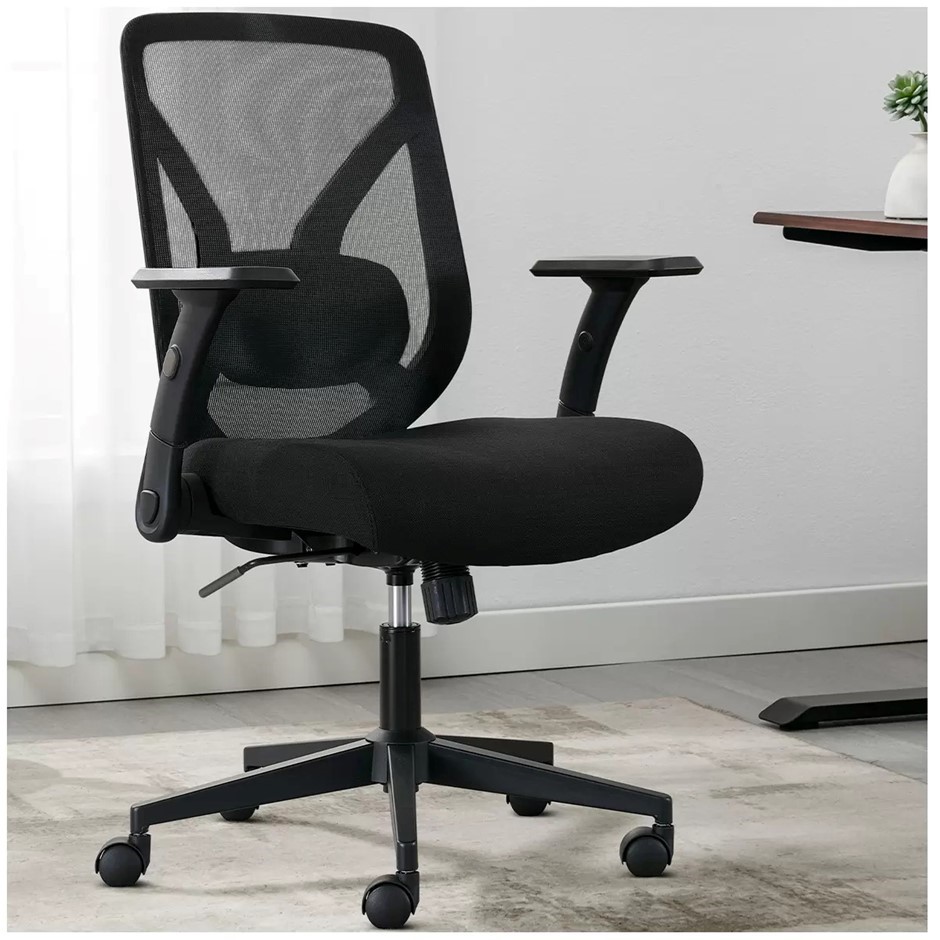 TRUE INNOVATIONS Mesh Task Chair, Black. NB: Minor use, not in original box