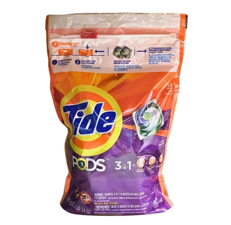 4 x 39pk TIDE Pods 3-in-1 Capsules, Total 971g, Spring Meadow.