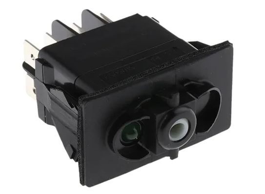 Switch, DC Illuminated Green - RoHS