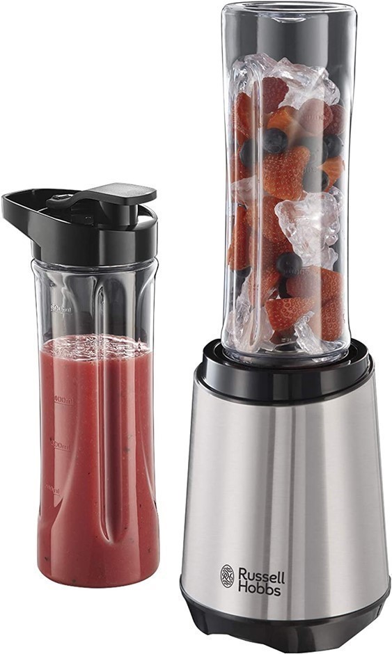 RUSSELL HOBBS Mix and Go Stainless Steel Blender, 300W Motor, 600ml Capacit