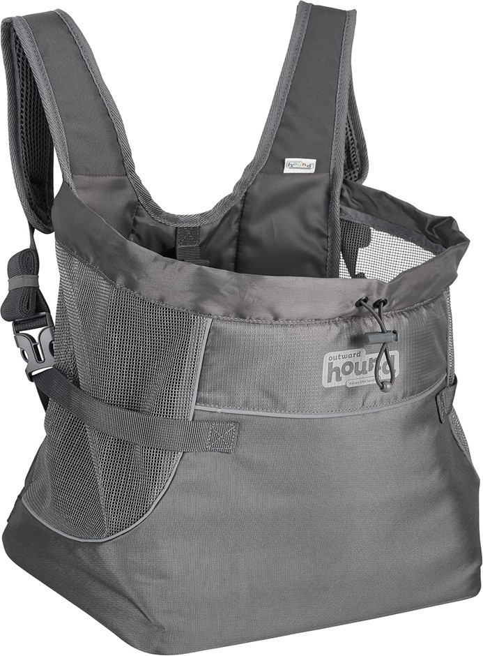 OUTWARD HOUND PupPak Dog Front Carrier, Medium, Grey.
